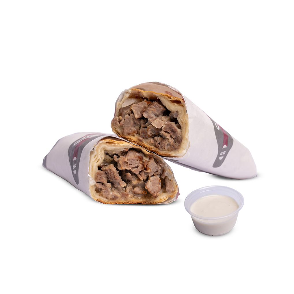 shawrma meat with tahina sauce